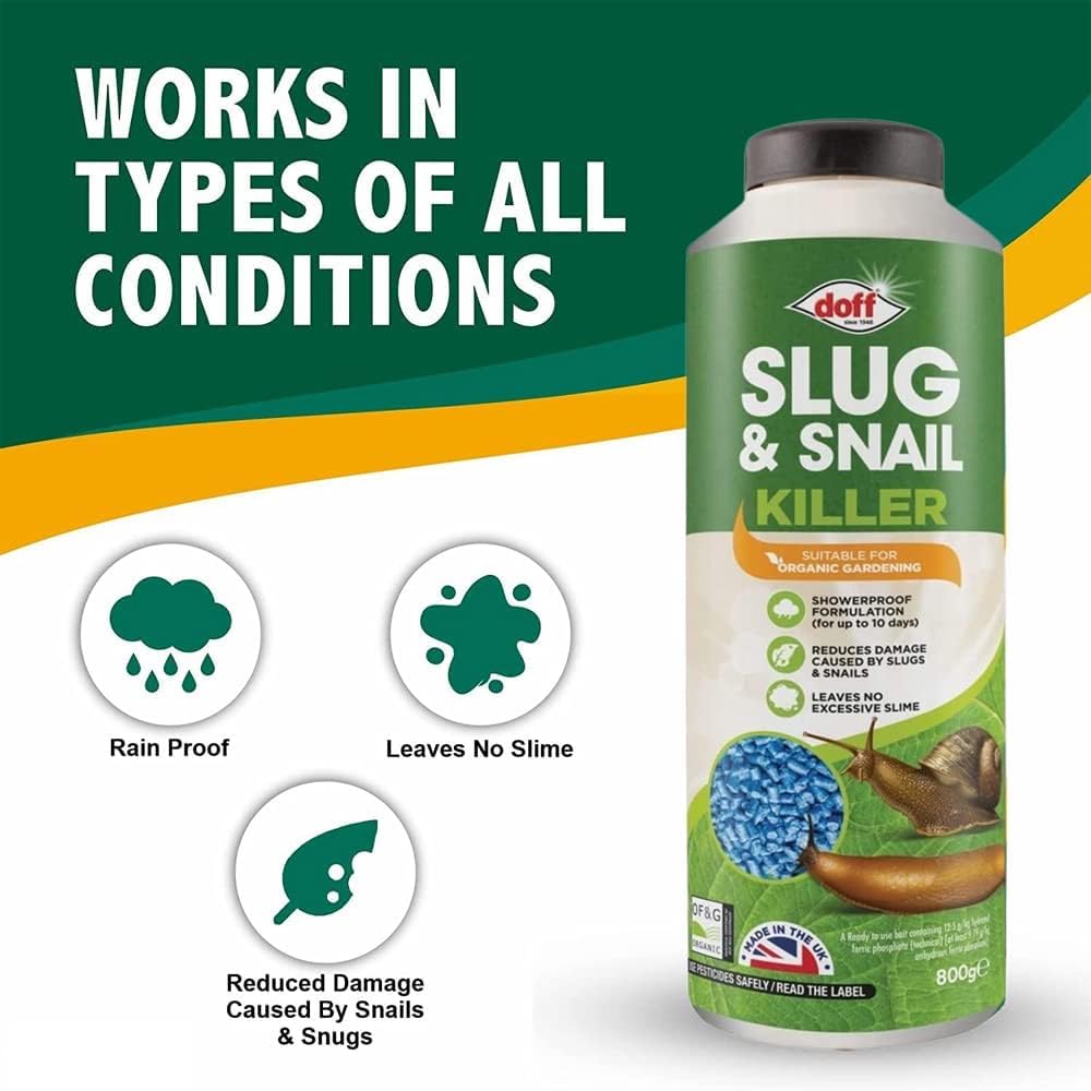 Shopior | Slug & Snail Killer 800g | Protect Garden with Powerful Organic Slug and Snail Killer Repellent Control Pellets | Pet-Friendly Organic Gardening Slug Trap Stops Pests (Pack of 1)