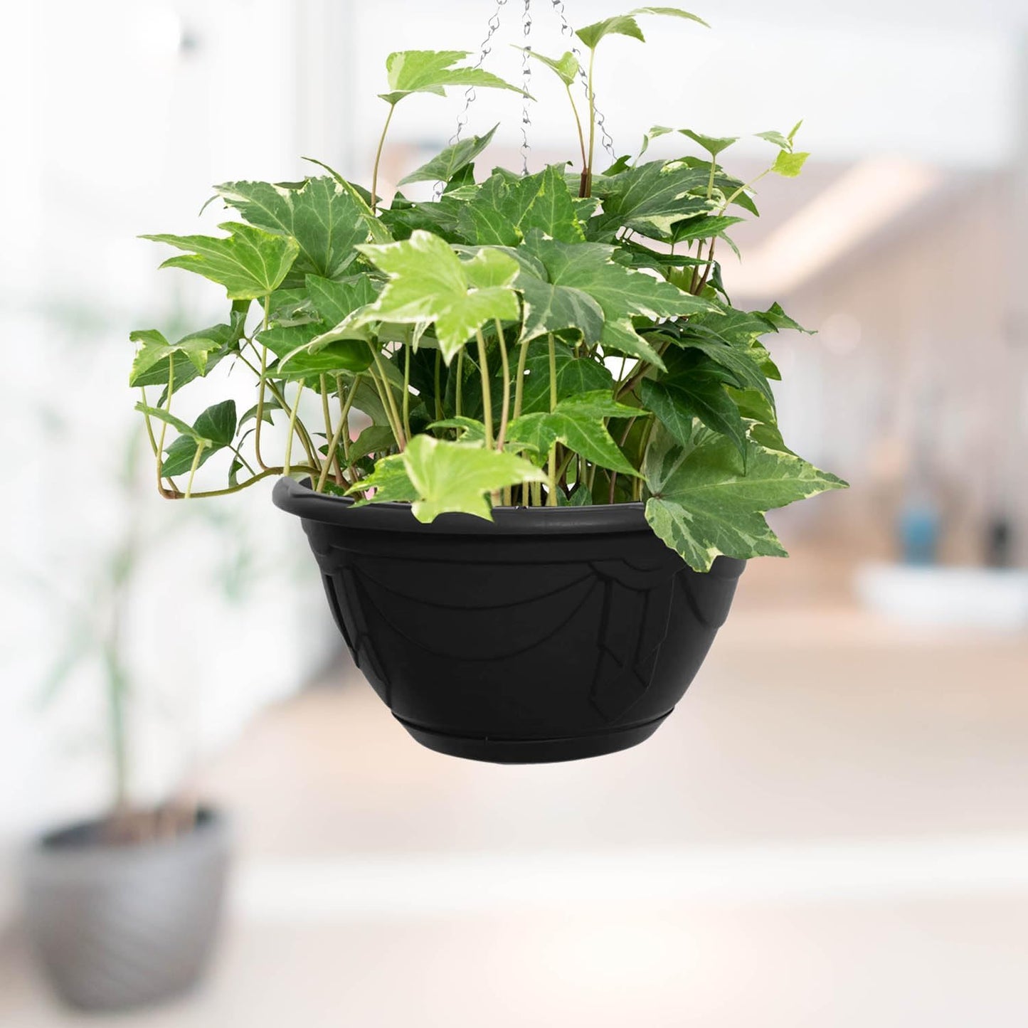 Whitefurze G02074 32cm Venetian Hanging Basket - Black