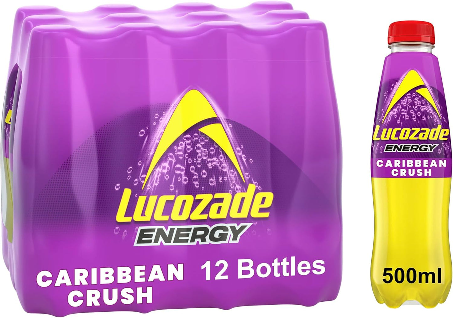 Lucozade Energy Original - 24 Bottles x 380ml - Sparkling Glucose Energy Drink - Made with Sugars & Sweeteners - Refreshing & Great Flavour - Carbonated Energy Drink