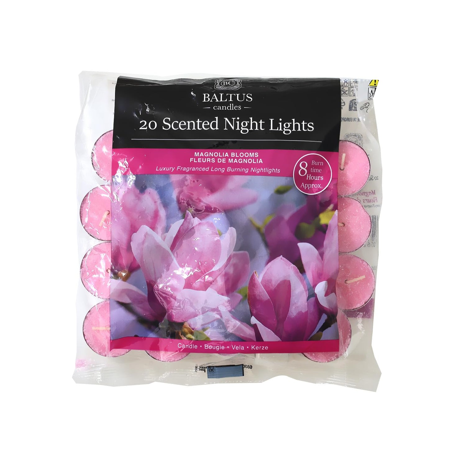 20pc Scented Tealights Night Candle Magnolia Blooms 8hrs Burning Time by Baltus