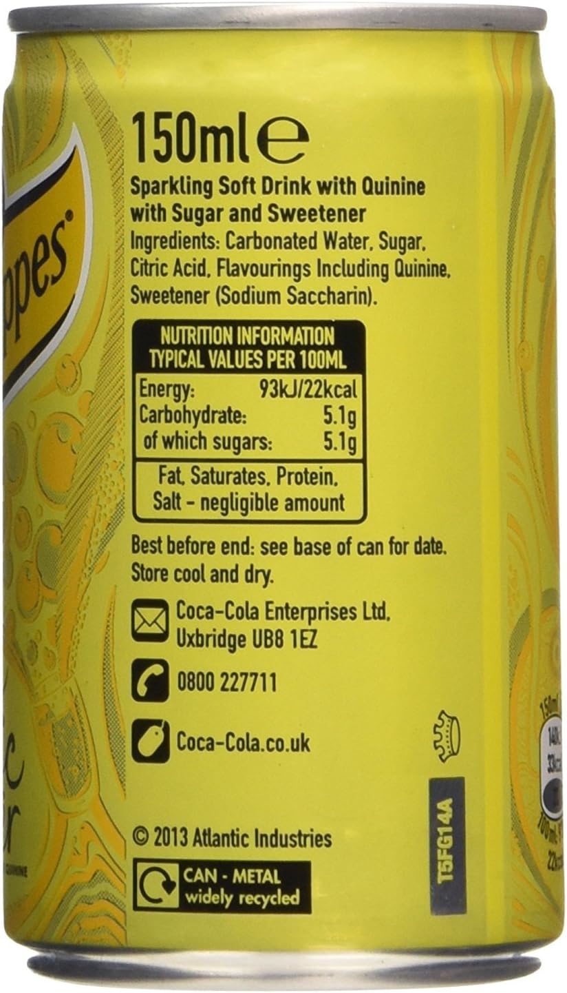 Schweppes Indian Tonic Water Can, 12 x 150ml