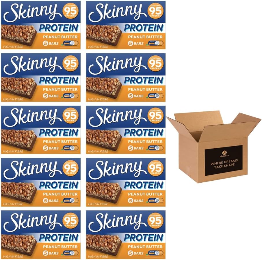 Skinny Protein Bars – Low Calorie High Fibre Healthy Snack Bars Under 95 Calories | Protein Treats for Weight Loss & Slimming Plans, Cereal Bars Healthy Snacks (Pack 3(15 Bars), Salted Caramel)
