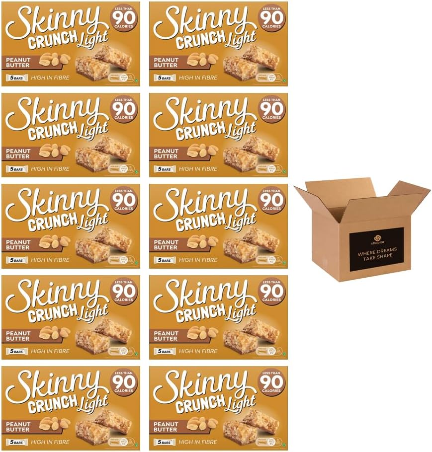 5 × Skinny Crunch Snack Bars – Less Than 90 Calories | High Fibre Cereal Bars Milk Chocolate Flavoured Coating | Snacks for Kids and Adults | Sweet Treat Gifts (Pack 3(15-Bars), Orange)