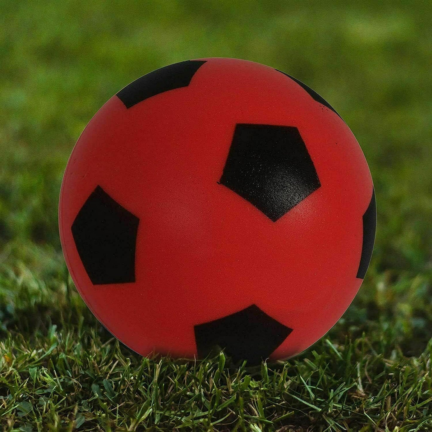OnlineStreet Size 4 Football - Sponge Foam Soccer Ball; Ideal for Outdoor Games for Kids, Indoor Football, Kids’/Adults’ Garden Games, and Beach Games for Families (17.5 cm) (Red)