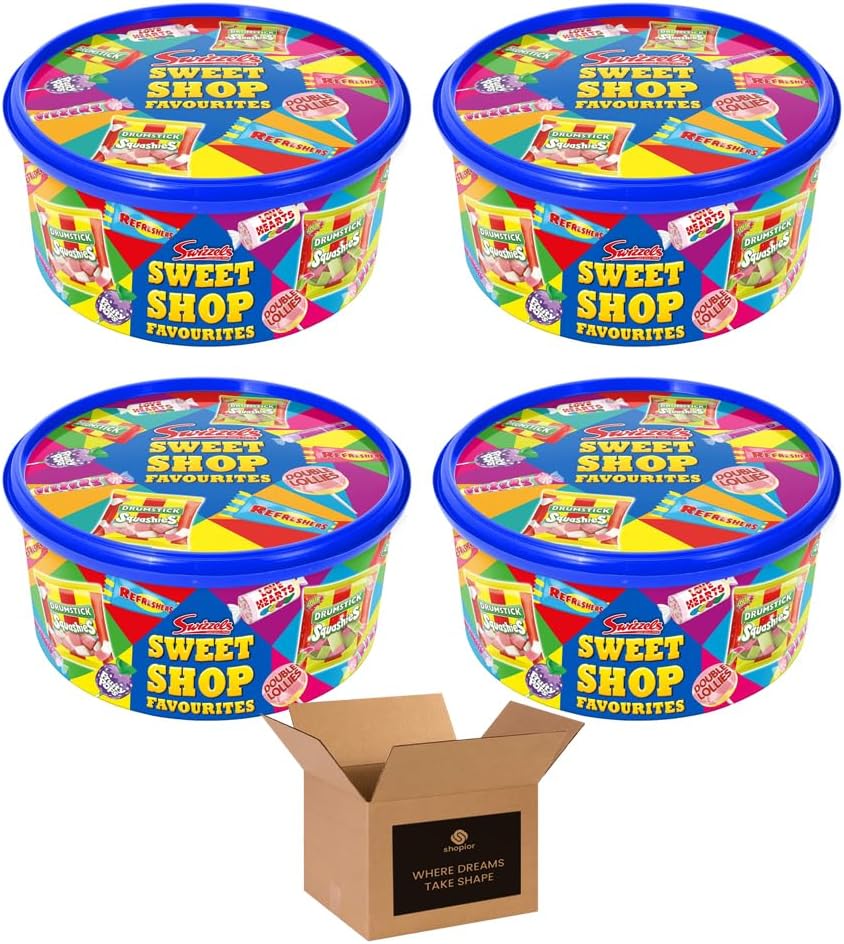 Sweet Treats Assortment Tub – Mixed Retro Sweets Gift Box with Love Hearts, Refreshers, Drumsticks & More – Party Favourites for Kids & Adults | 600g (Pack 1, Sweet Treats)