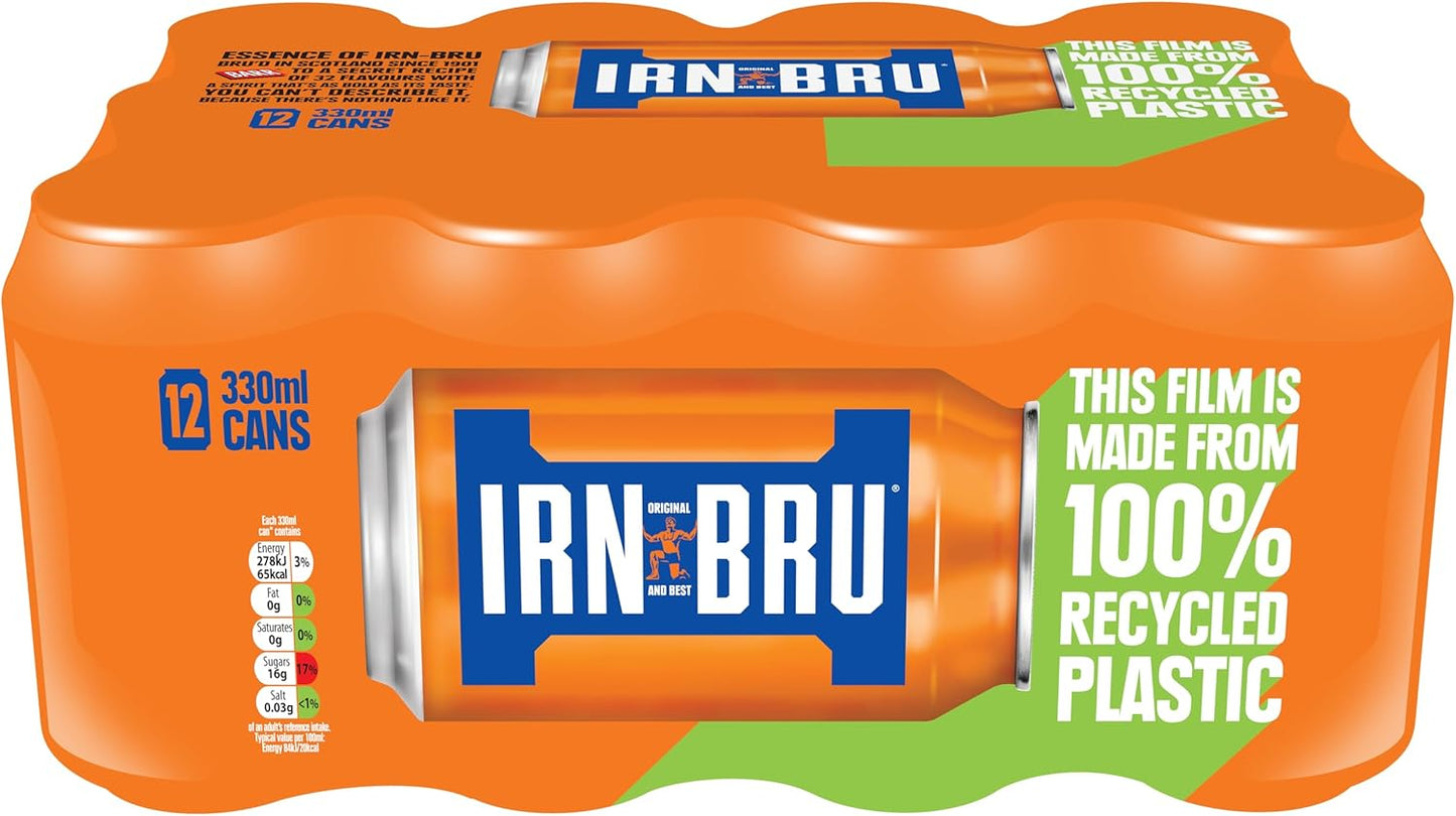 IRN-BRU 1901, 24 Pack A Very Special Vintage Recipe, No Caffeine, Full Sugar, Taste The First Ever IRN-BRU Recipe - 24 x 330ml Cans