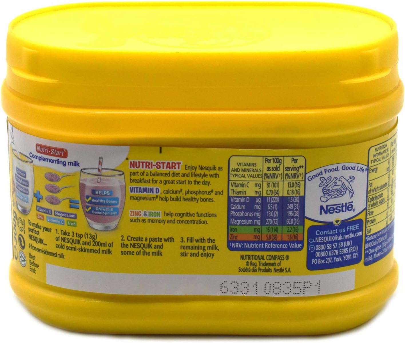 Nesquik Strawberry and Banana Flavour Bundle | Enjoy These Classic Flavours with Your Milk | 1x300g Strawberry Tub and 1x300g Banana Flavour Tub | Total of 2 x 300g Tubs