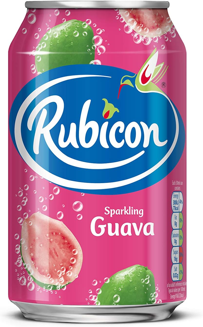 Rubicon Sparkling Guava Juice Drink Cans, 24 x 330 ml (Packaging May Vary)