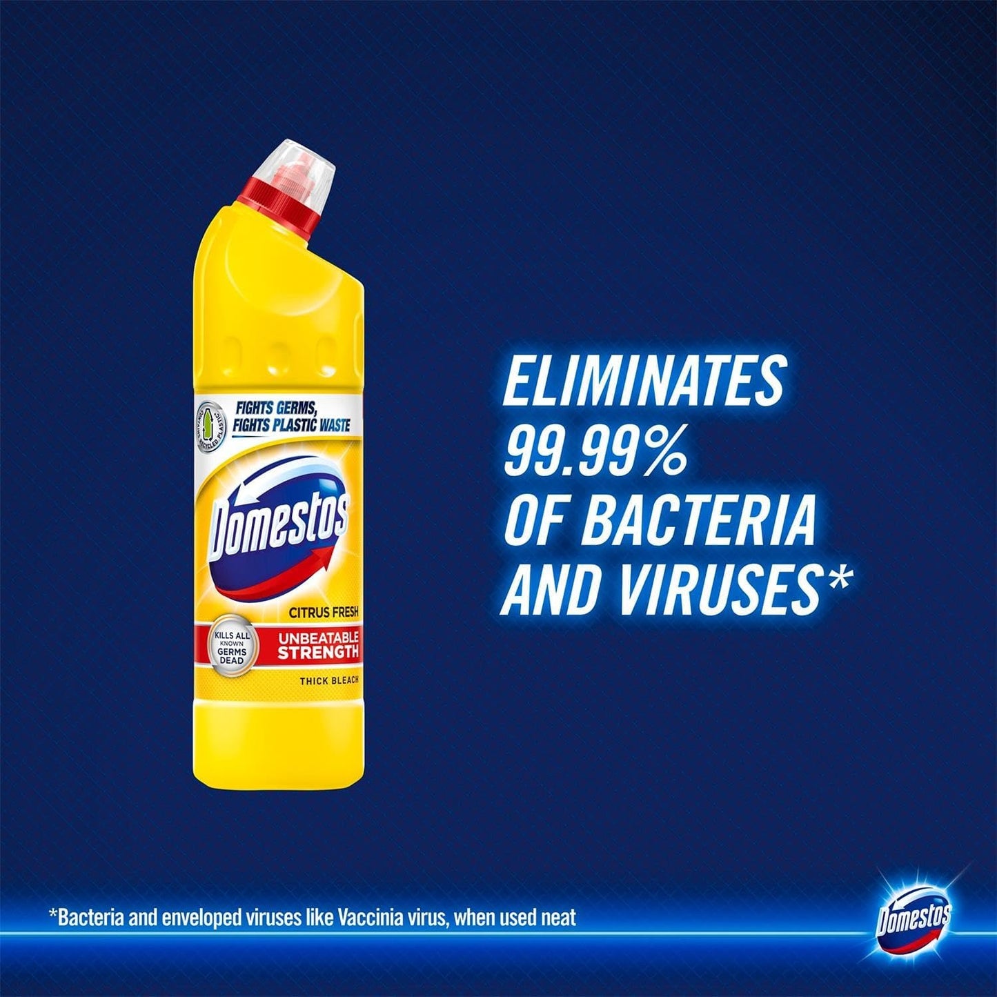 Domestos Thick Bleach Citrus Fresh Multi-Purpose Disinfectant Anti-Bacterial Surface Cleaner Gel Limescale Remover for Toilet, Bathroom and Kitchen, 750ml (Buy 12)