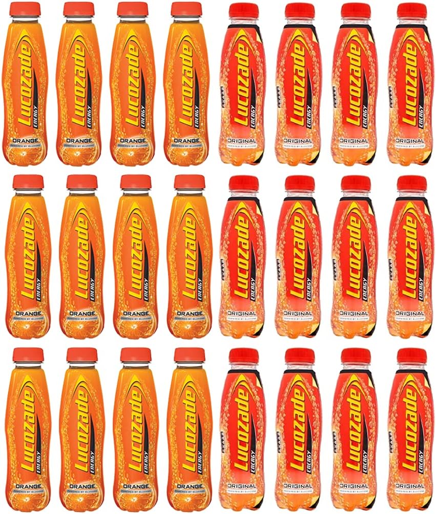 Lucozade Energy Mixed Fizzy Drink Box (24 x 380ml) - Orange & Original