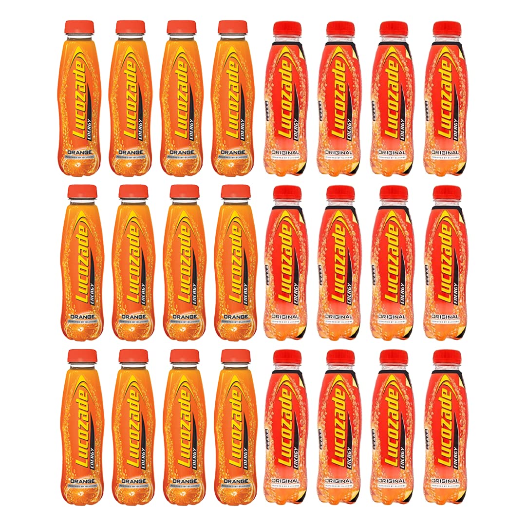 Lucozade Energy Mixed Fizzy Drink Box (24 x 380ml) - Orange & Original