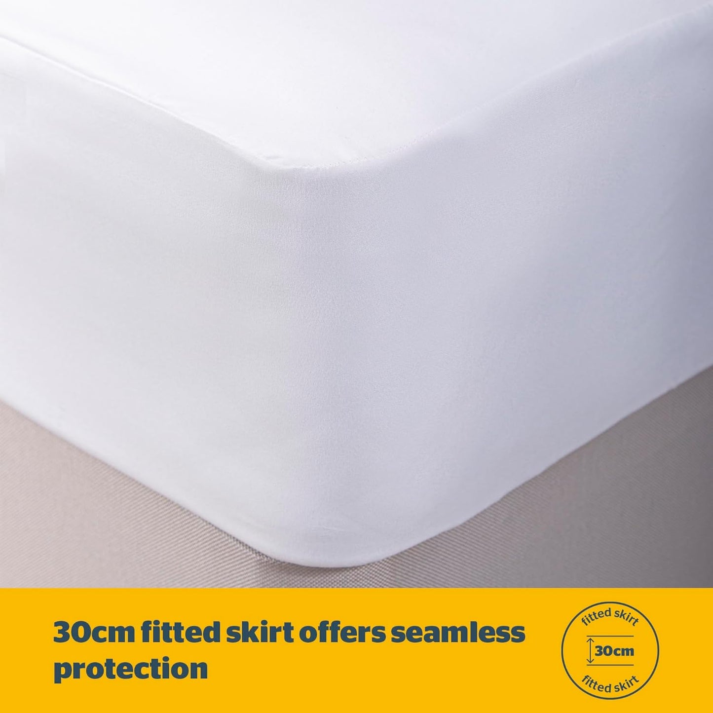 Silentnight Healthy Growth Waterproof Mattress Protector - Deep 30cm Quiet Waterproof Mattress Pad with Fitted Skirt and Soft Touch Cover - Hypoallergenic, Single, White