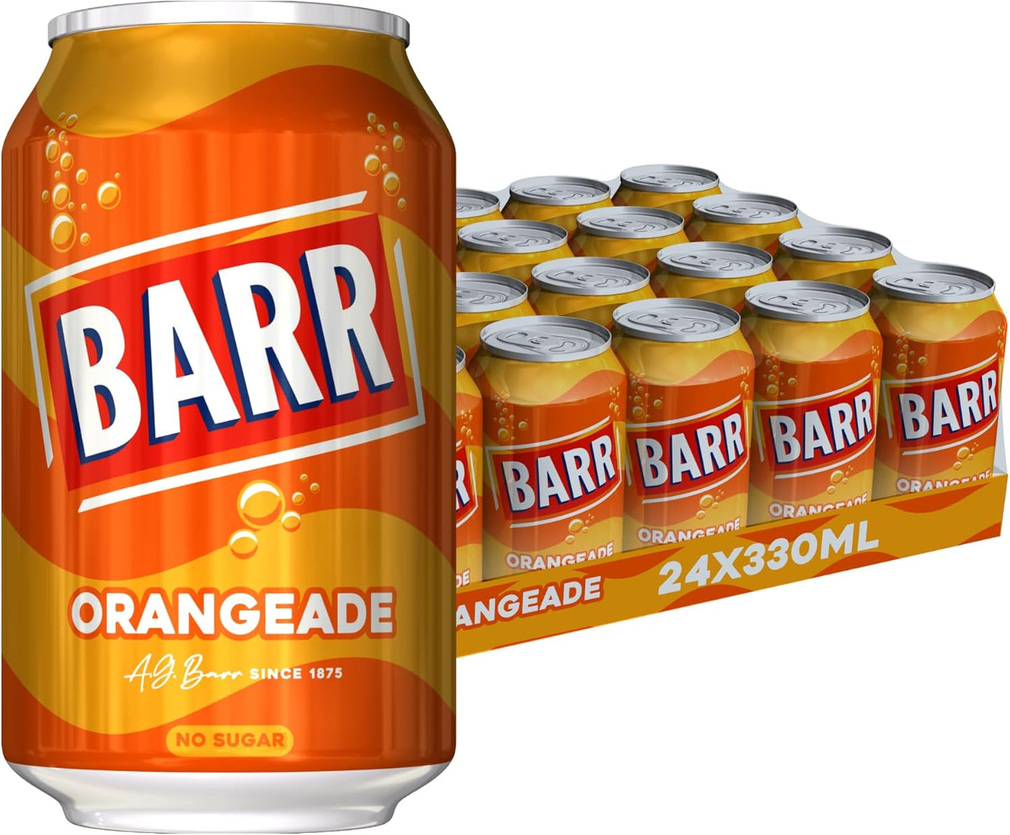 BARR Tizer 24 Pack Citrus Flavoured Fizzy Drink "Fizzingly Fun" - 24 x 330ml Cans