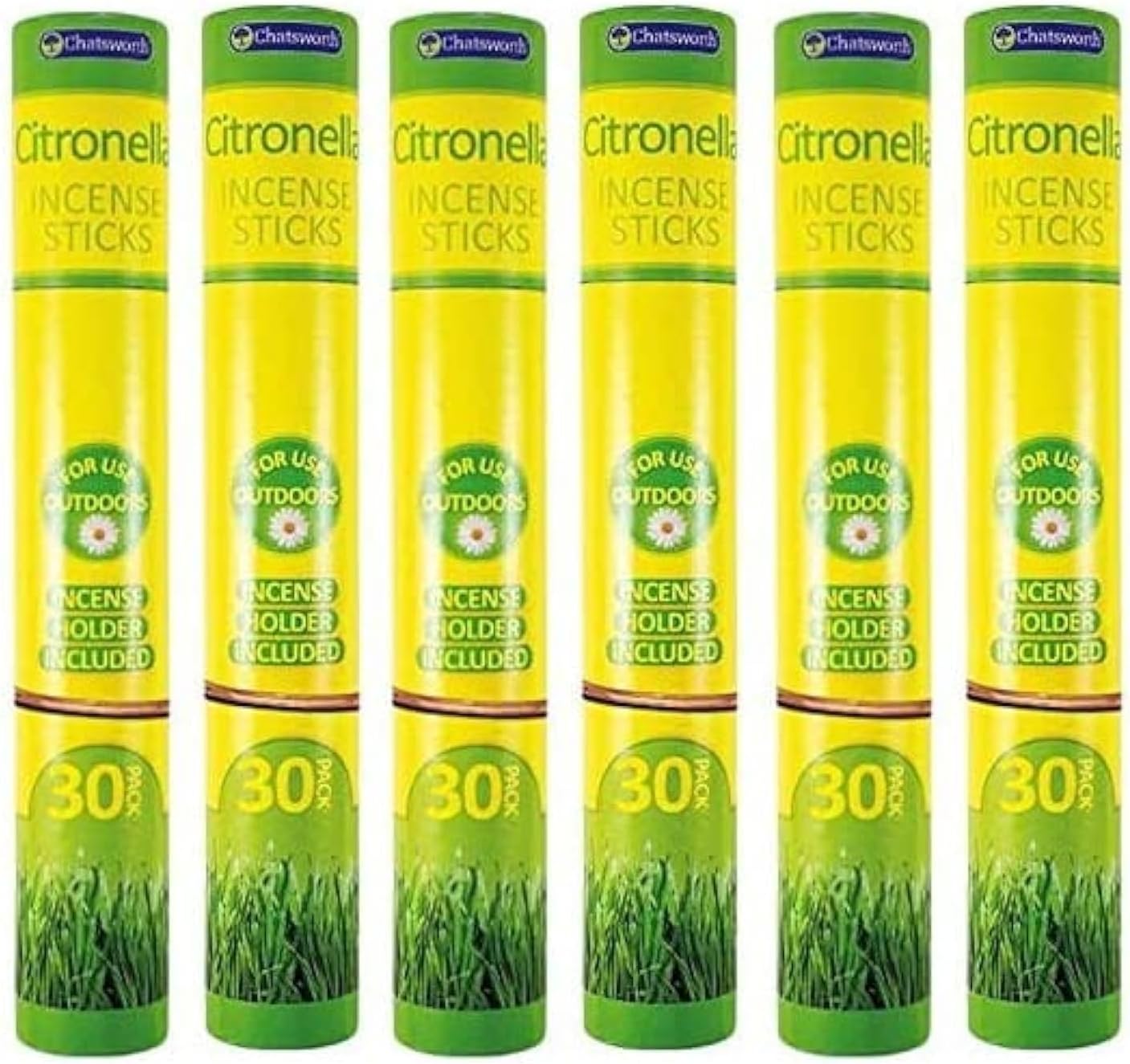 151 Product Ltd Chatsworth 6 x Citronella insect repellent sticks. 6 packs of 30 sticks-180pc Total