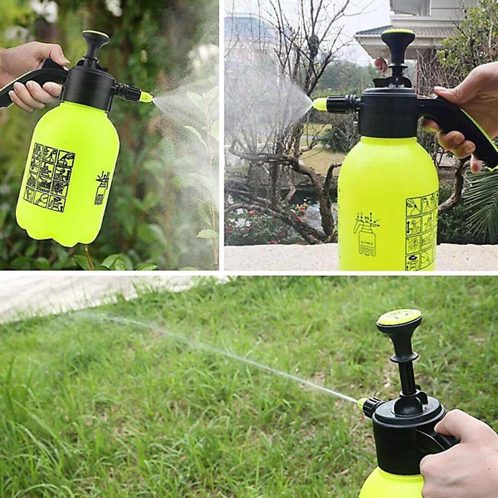 2L Garden Pressure Sprayer Bottle | Handheld Pump Action Water Spray, Adjustable Nozzle | Compact Weed Removal & Plant Mister | Heavy Duty Hand Pump for Indoor Outdoor Plants, Lawn, Greenhouse, Car Cl