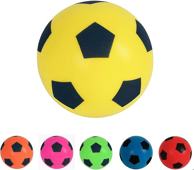 Size 4 Football (17.5cm) | Sponge Foam Soccer Ball | Outdoor Games for Kids | Indoor Football, Kids/Adults Garden and Beach Games | Soft Toddlers Ball