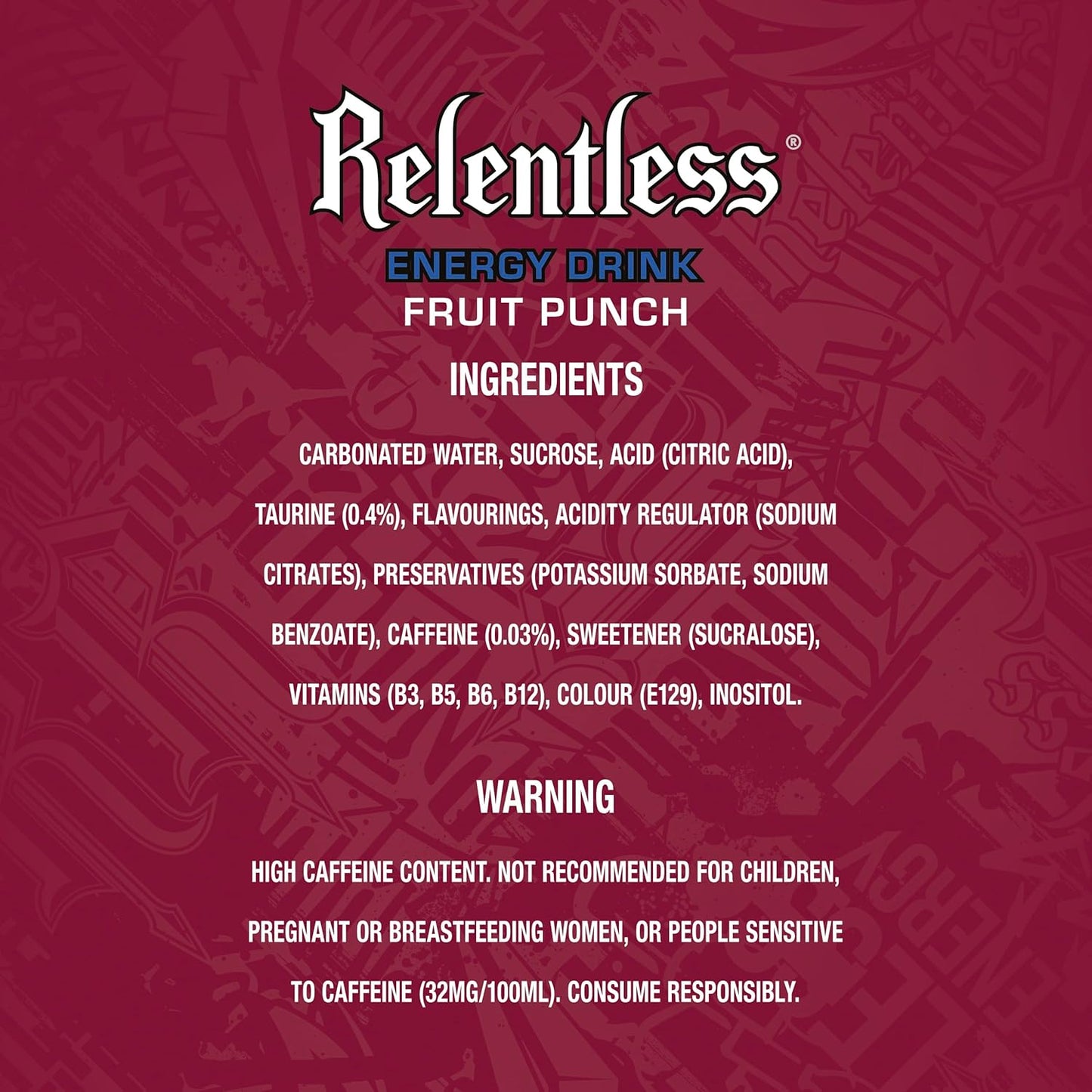 Relentless Can Fruit Punch 500 ml (Pack of 12)