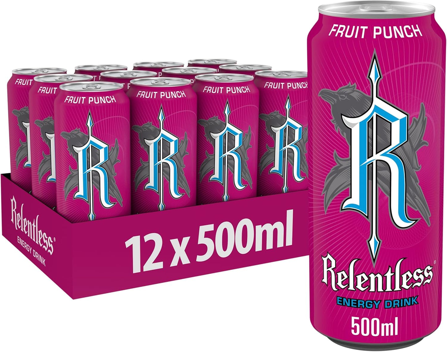 Relentless Can Fruit Punch 500 ml (Pack of 12)