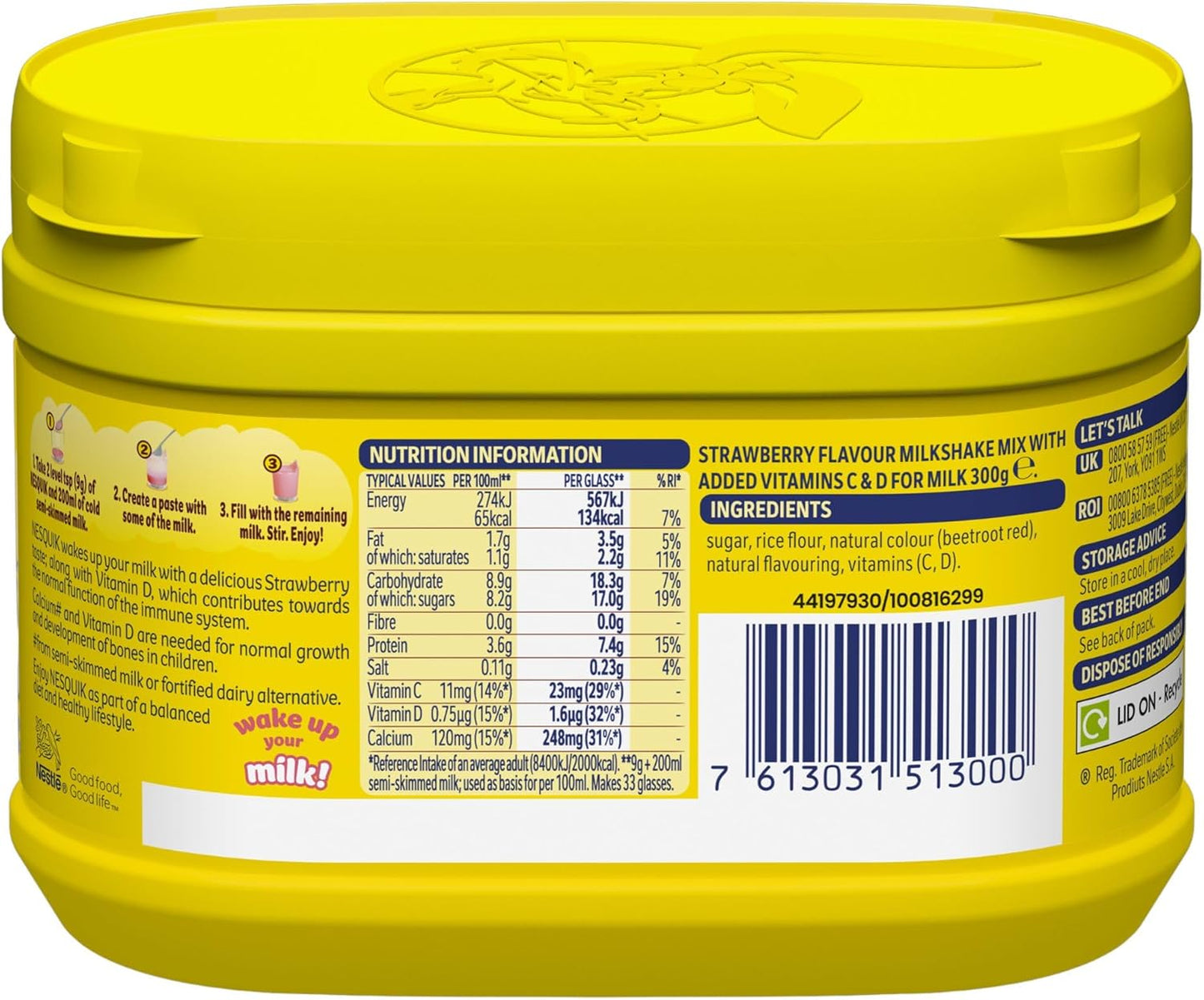Nesquik Powder Strawberry 300 G (Pack of 10)