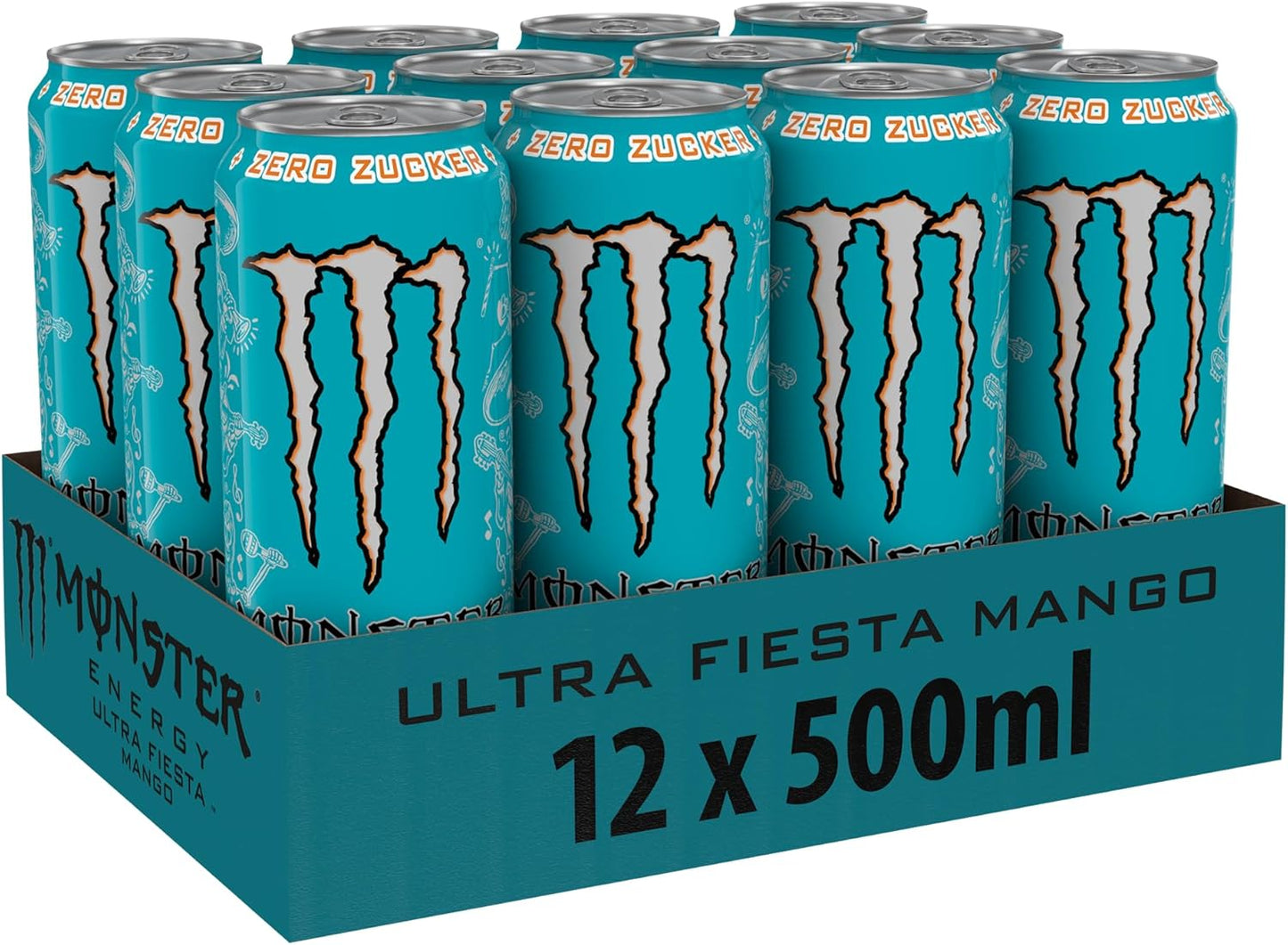 Monster Energy Ultra Fiesta, 12 x 500 ml, disposable can, zero sugar and zero calories