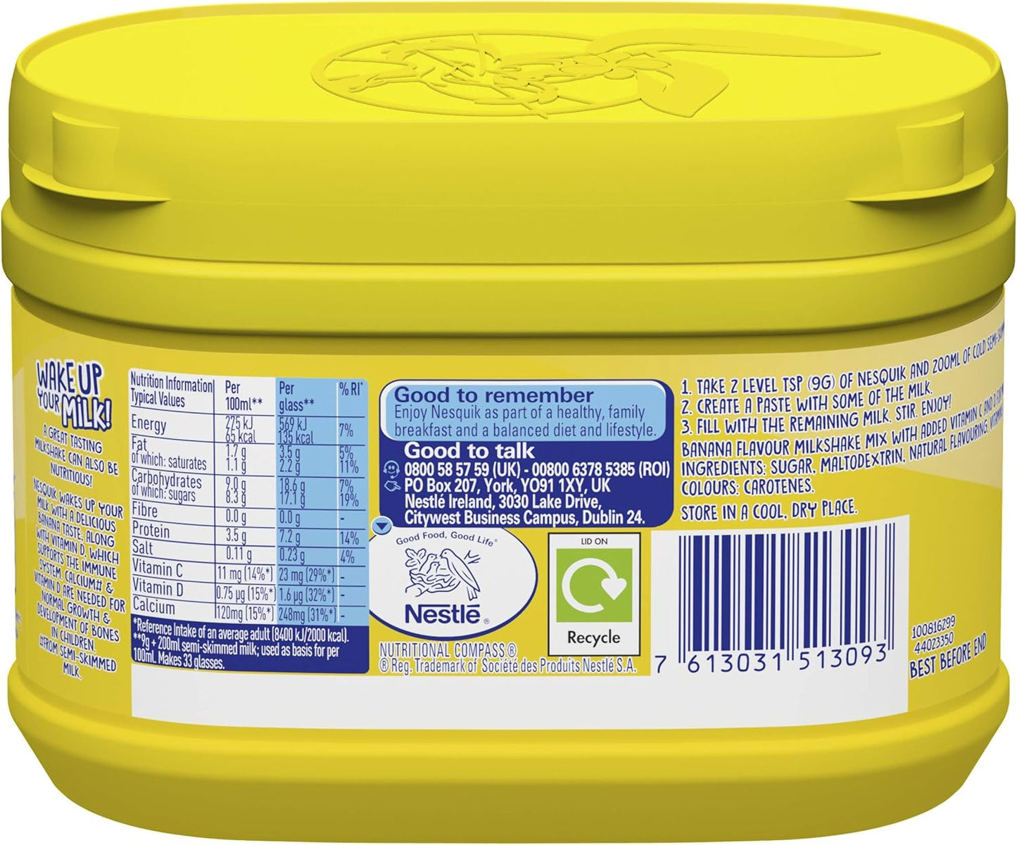 Nesquik Banana Flavour Milkshake Powder 300 g (Pack of 5)