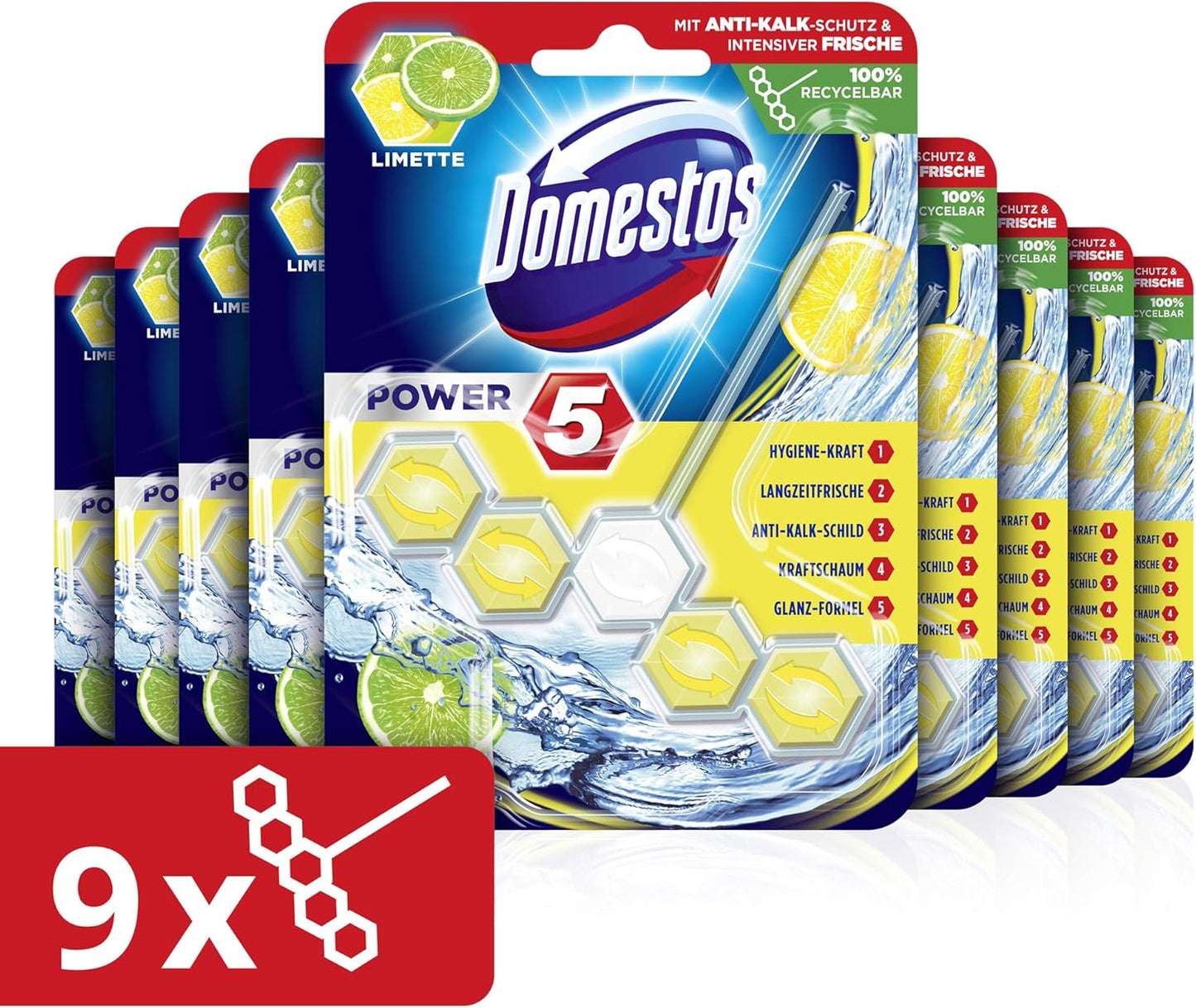 Domestos Power Toilet Rim Block, Lime