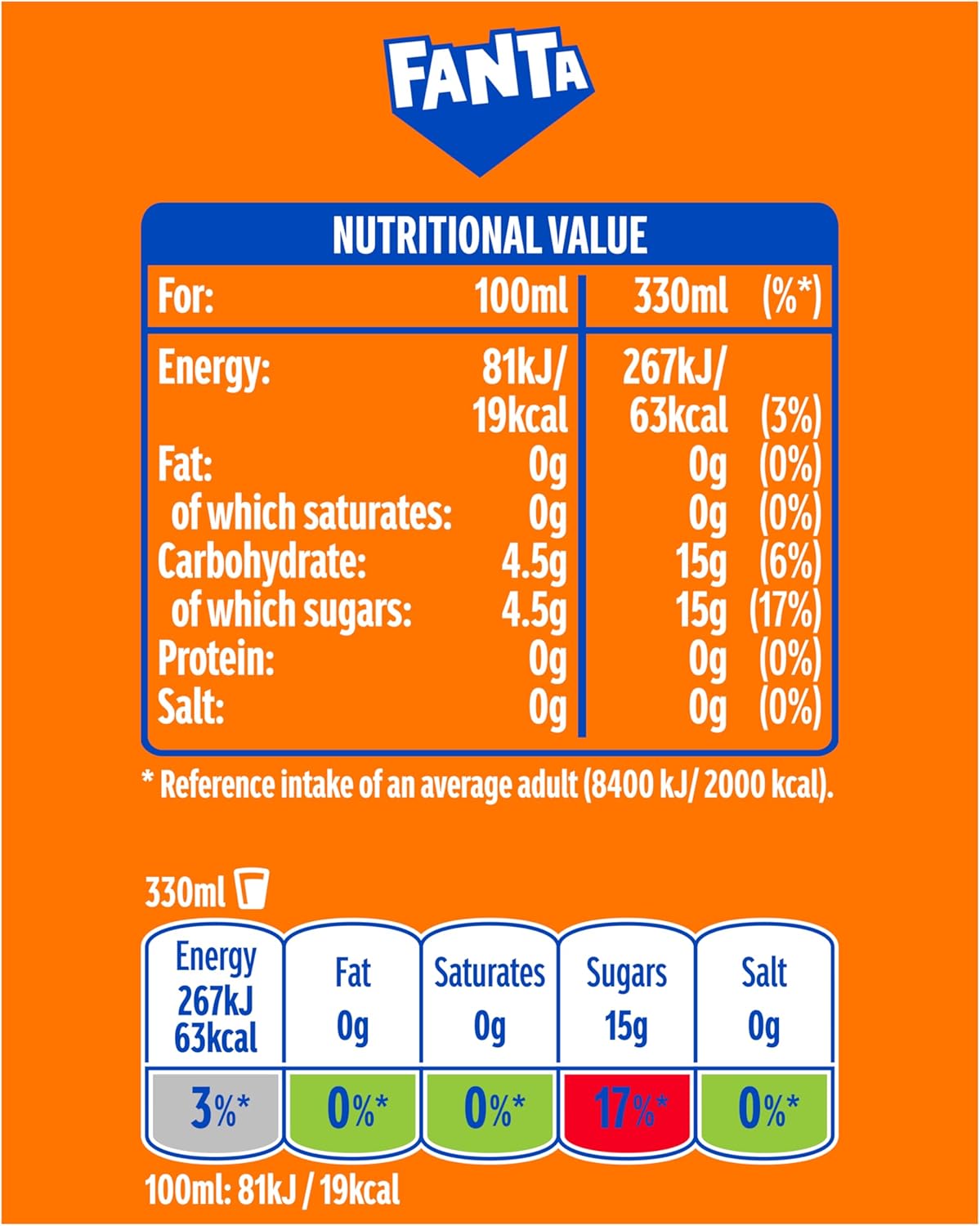 Fanta Orange Cans, 24 x 330ml