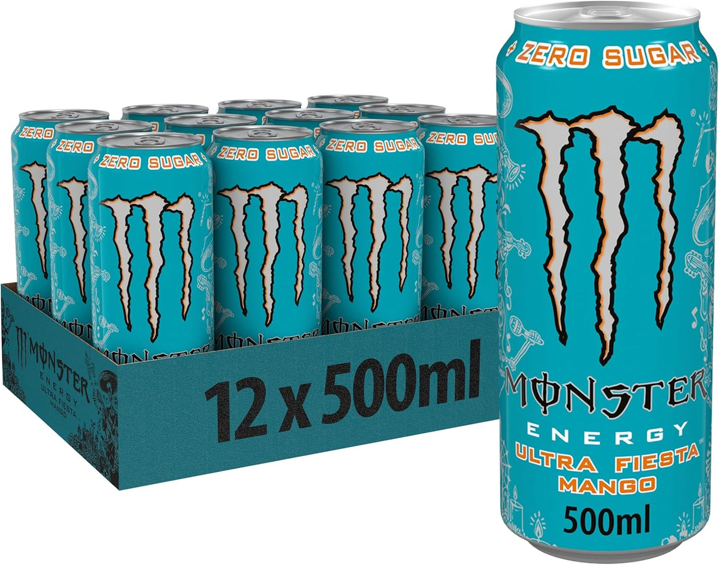 Monster Energy Ultra Rosá sugar-free energy drink, 473 ml (pack of 24).