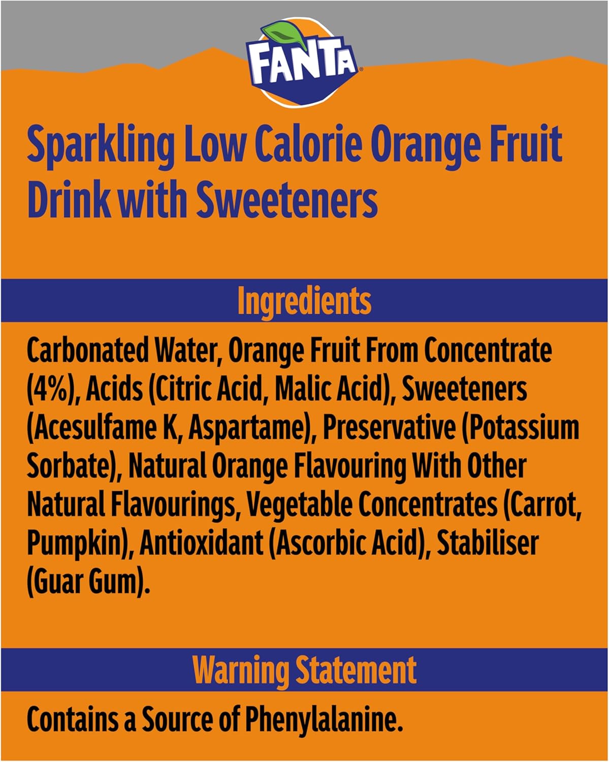 Fanta Can Orange Zero 330 ml (Pack of 24)