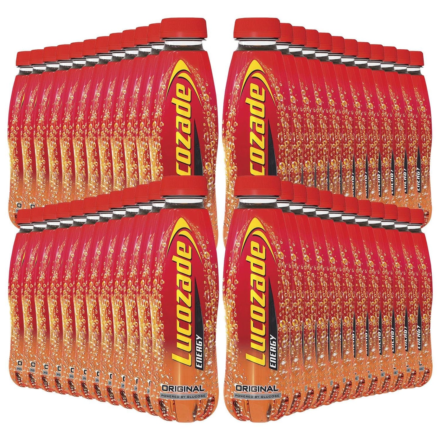 Lucozade Original Energy Drink 48 x 380ml – Sparkling Glucose Beverage, Bulk Pack, Ideal for Hydration, Sports, Office & On-the-Go Energy Boost