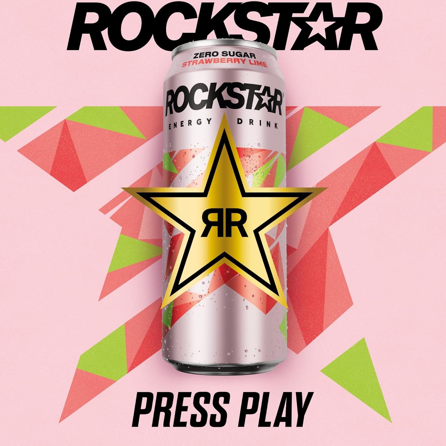 Rockstar Refresh Energy Drink Strawberry & Lime, 12 x 500ml cans