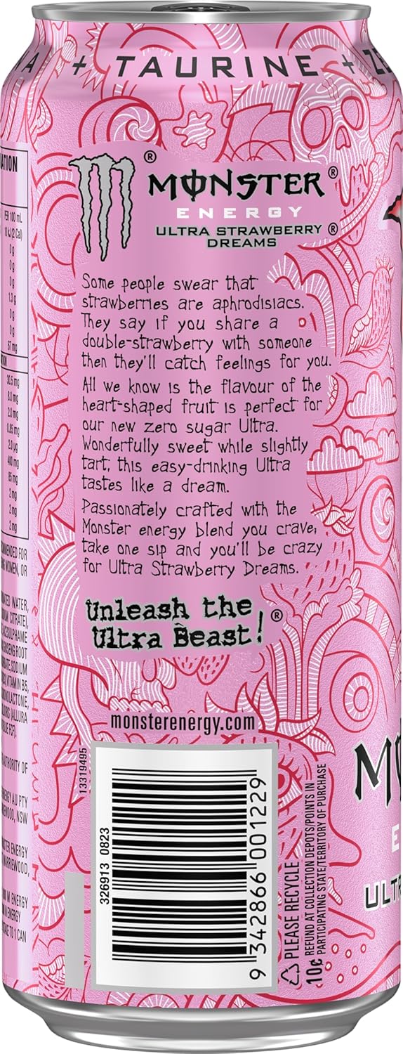 Monster Energy Drink Ultra Strawberry Dreams 24 x 500ml