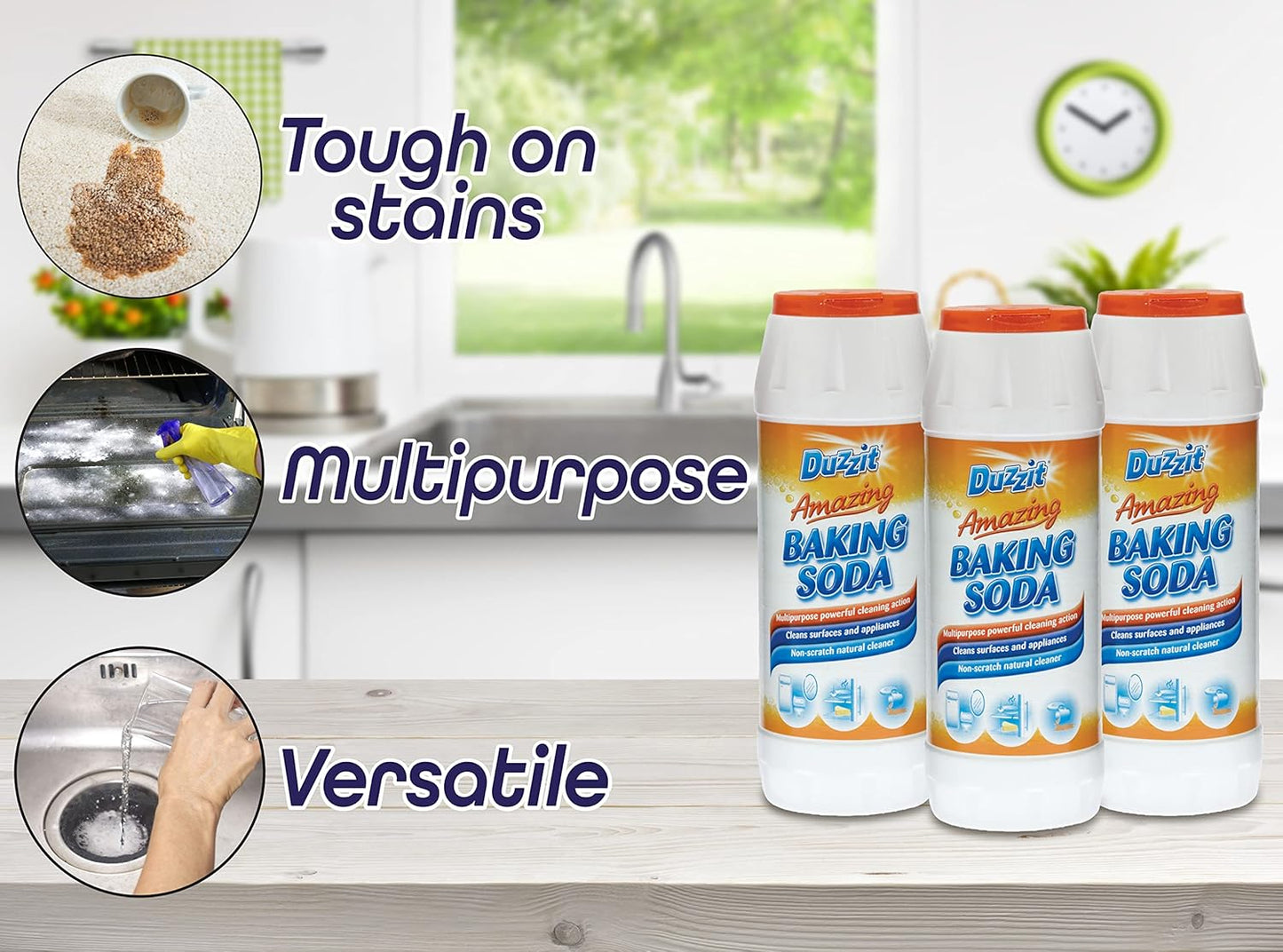 Duzzit Baking Soda, Cleans, Deodorises & More! Triple Pack, 100'S Of Uses