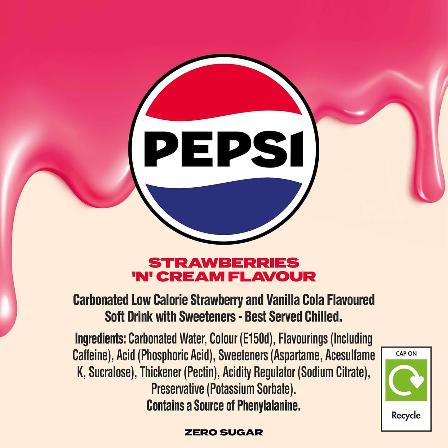Pepsi Strawberry & Cream 500ml (Pack of 12)