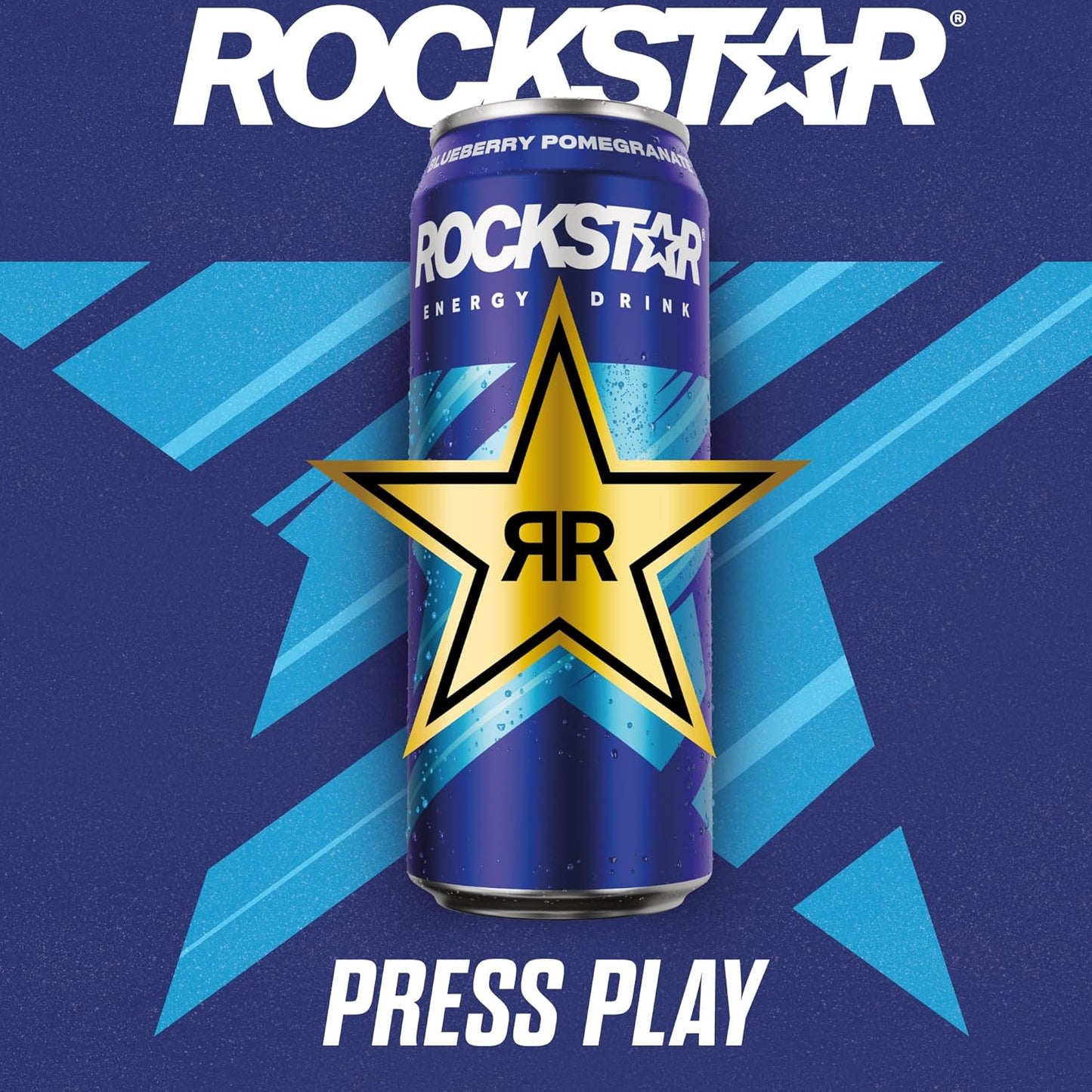 Rockstar XDurance Energy Drink, Blueberry Pomegranate and Acai, Non-Alcoholic, 200 mg Caffeine, Caffeinated Drink with Taurine, Guarana, Ginseng, and Vitamins, 12 x 500 ml cans