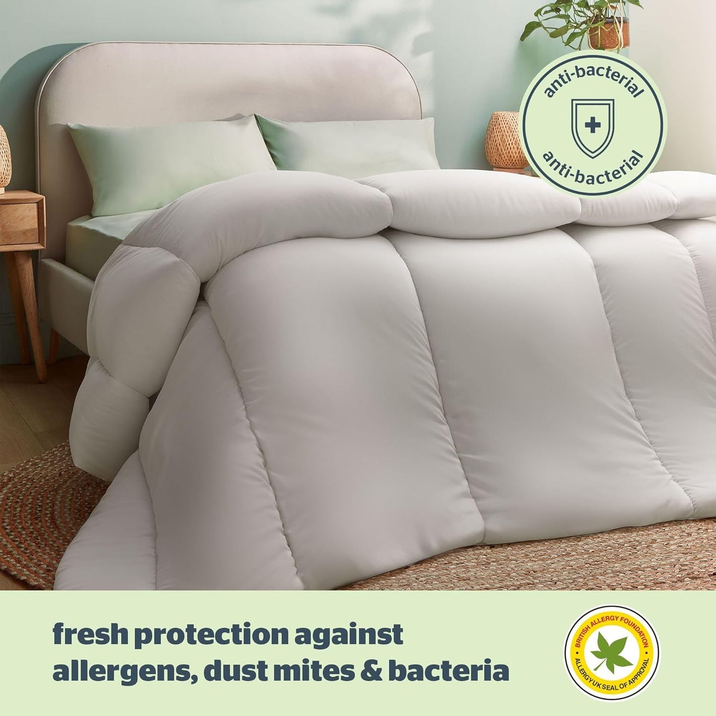 Silentnight Anti Allergy Super-King Size Duvet 10.5 Tog - All Year Round Winter Quilt Duvet Anti-Bacterial and Machine Washable with Allergy UK Approved Anti Allergy Fibres - Super-King Size Bed