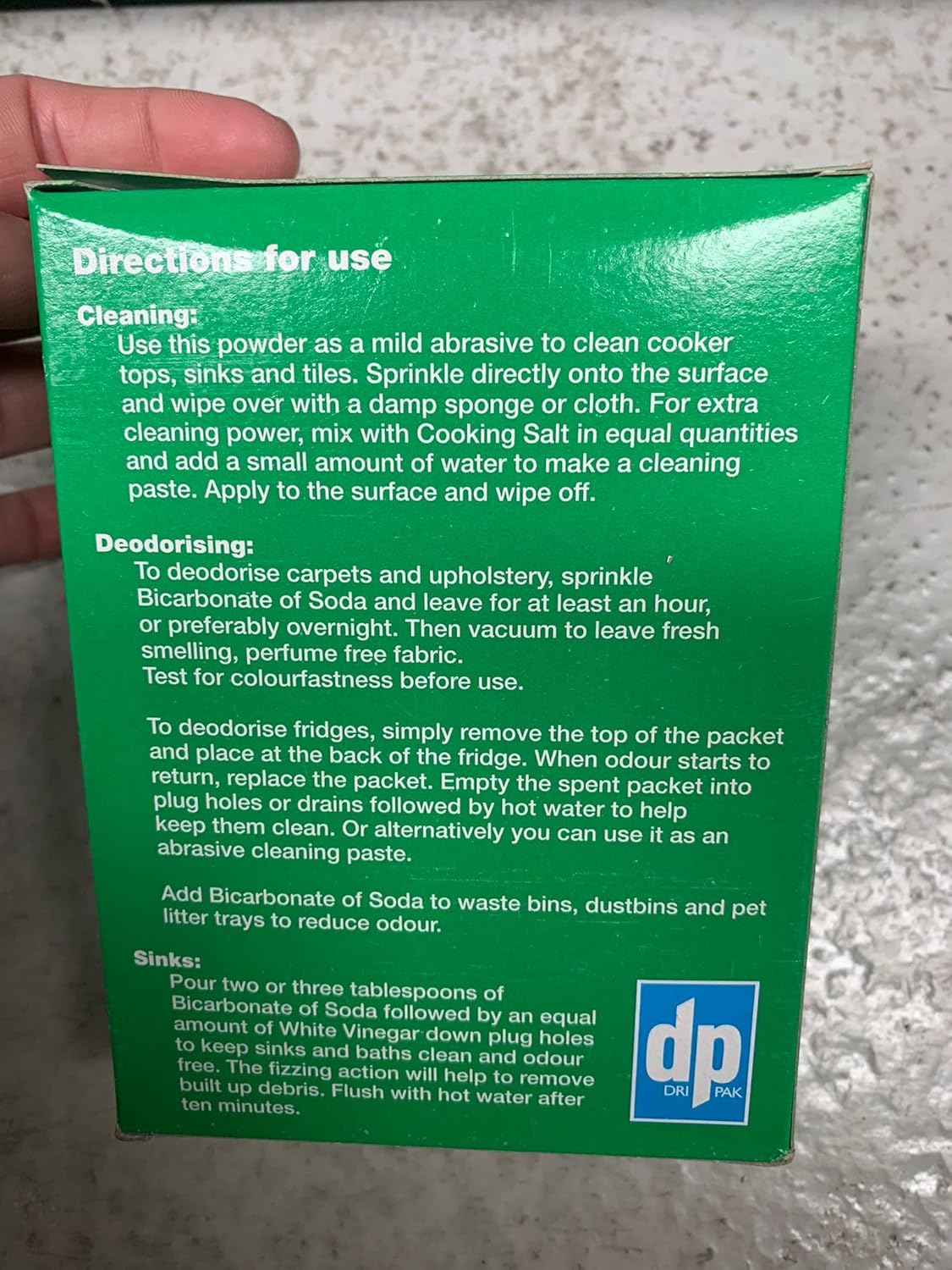 5 X DP Clean & Natural Bicarbonate Of Soda - 500g