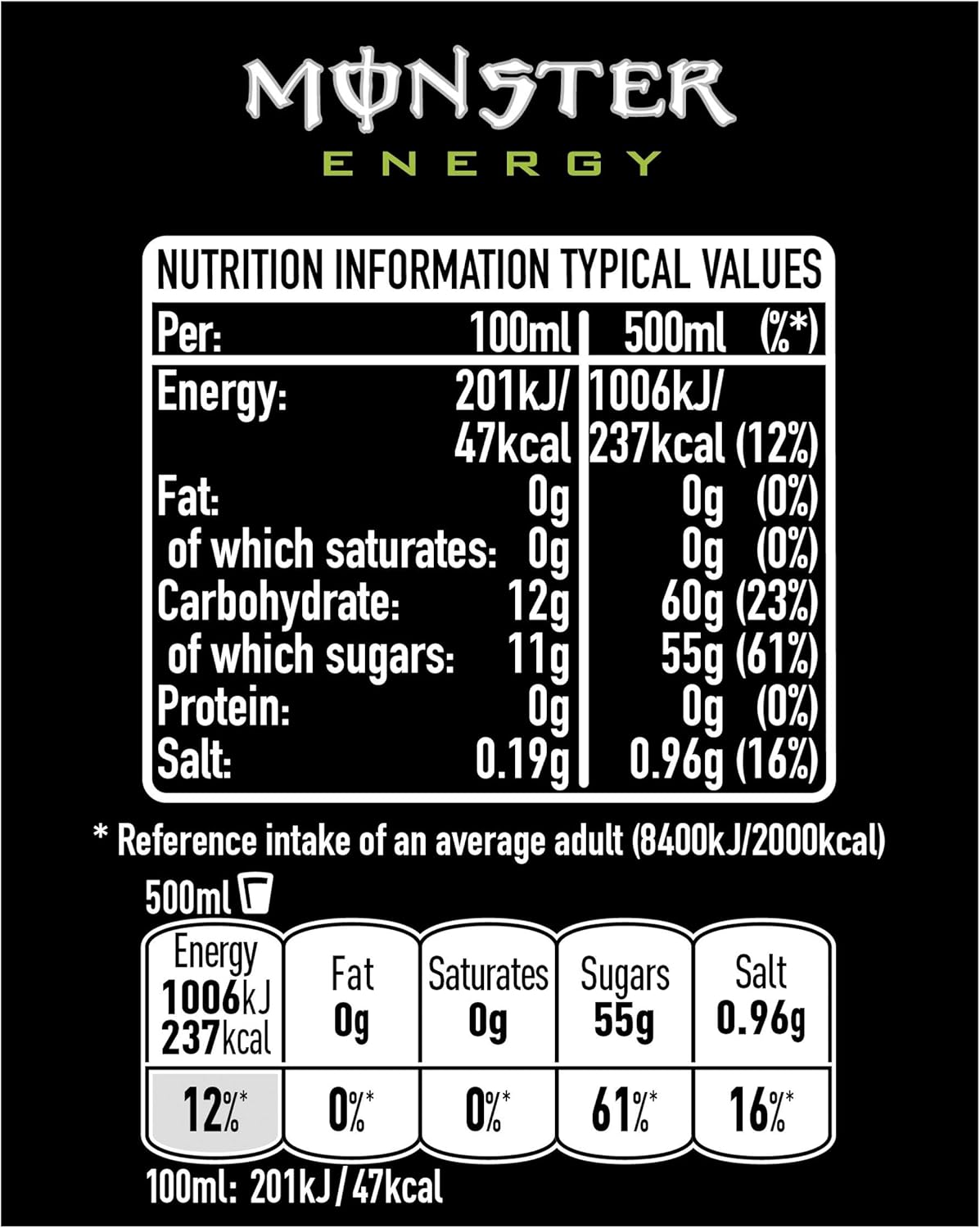 Monster Energy Drink Can 500 ml (Pack of 24)