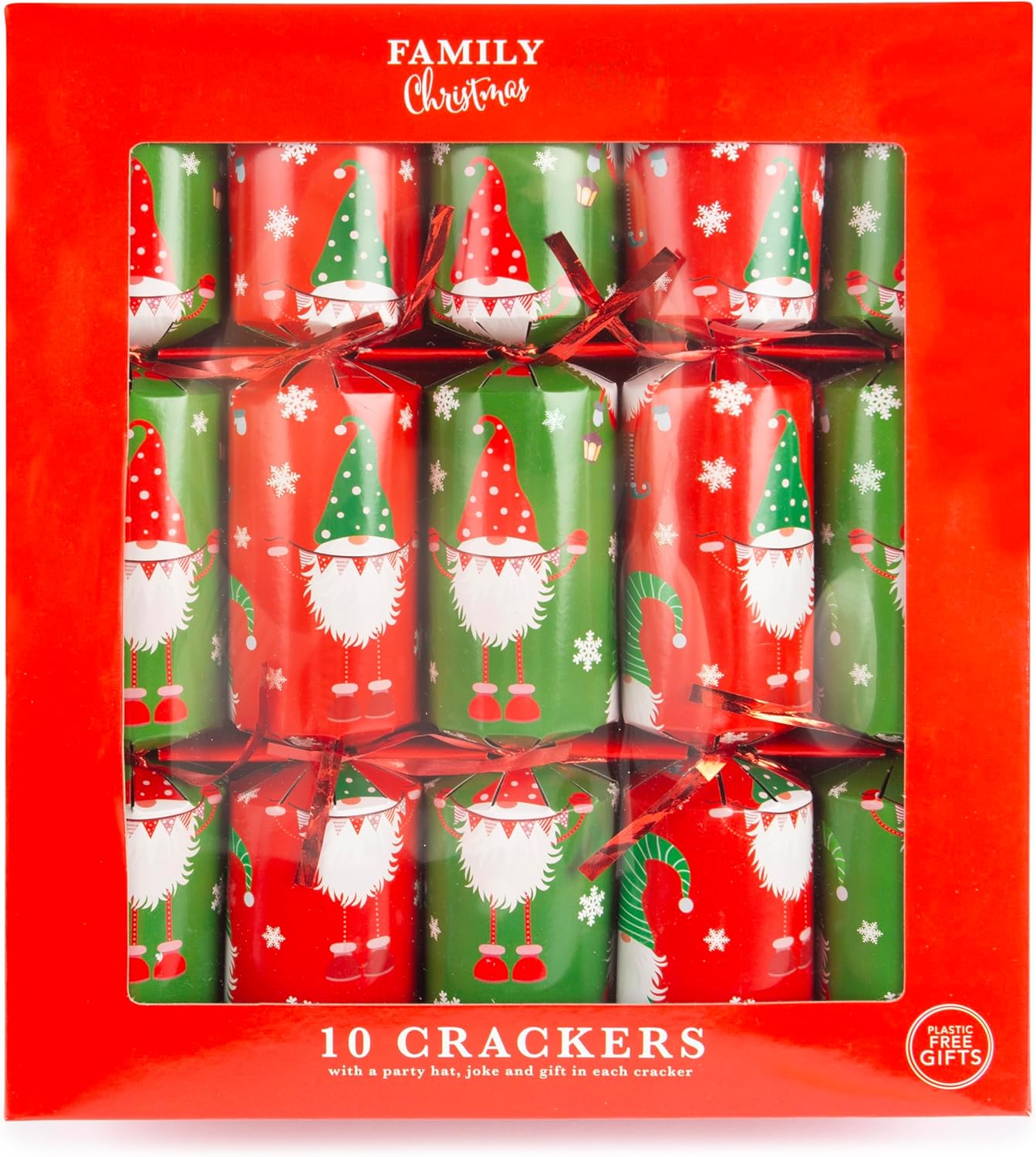 shopior Family Christmas Party Crackers for Loved Ones | Family Crackers with Novelty Gifts | Pack of 10 Luxury Christmas Festive Crackers | Xmas Gift (Family Cracker - Robin & Wreath)