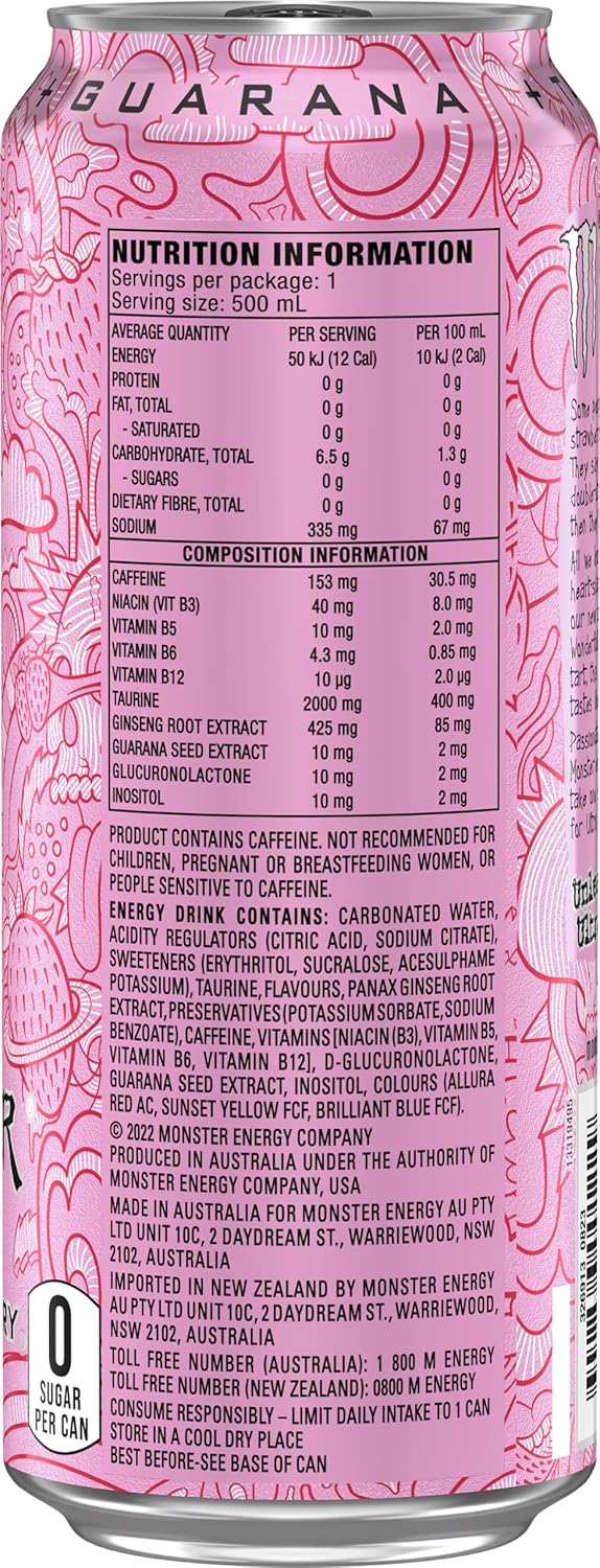 Monster Energy Drink Ultra Strawberry Dreams 24 x 500ml
