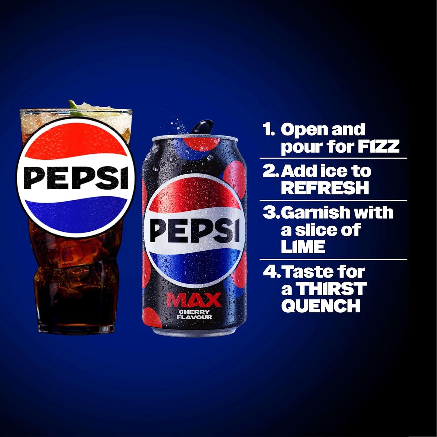Pepsi Max Cherry Maximum Cherry Cans, 8 x 330ml