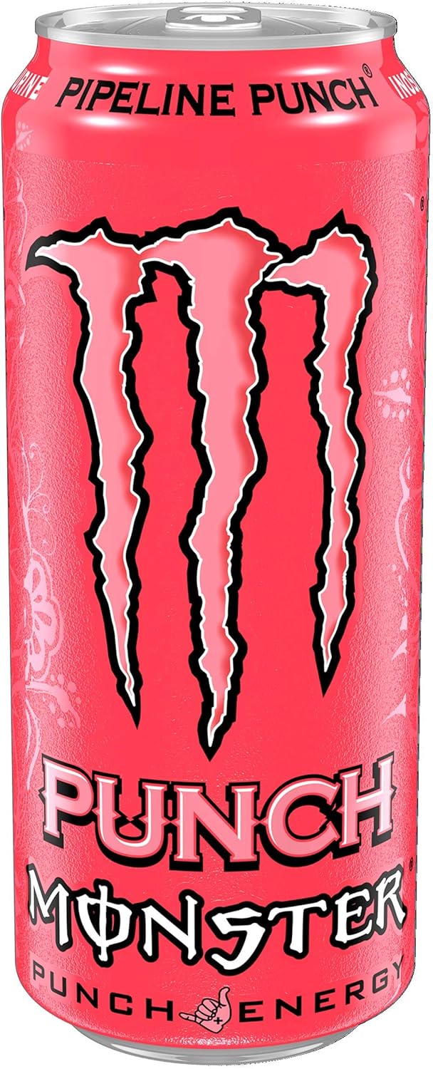 Monster Energy Pipeline Punch - Caffeinated Energy Drink with Refreshing Punch Flavour of Passion Fruit, Orange and Guava - in Practical Disposable Tins (12 x 500 ml)