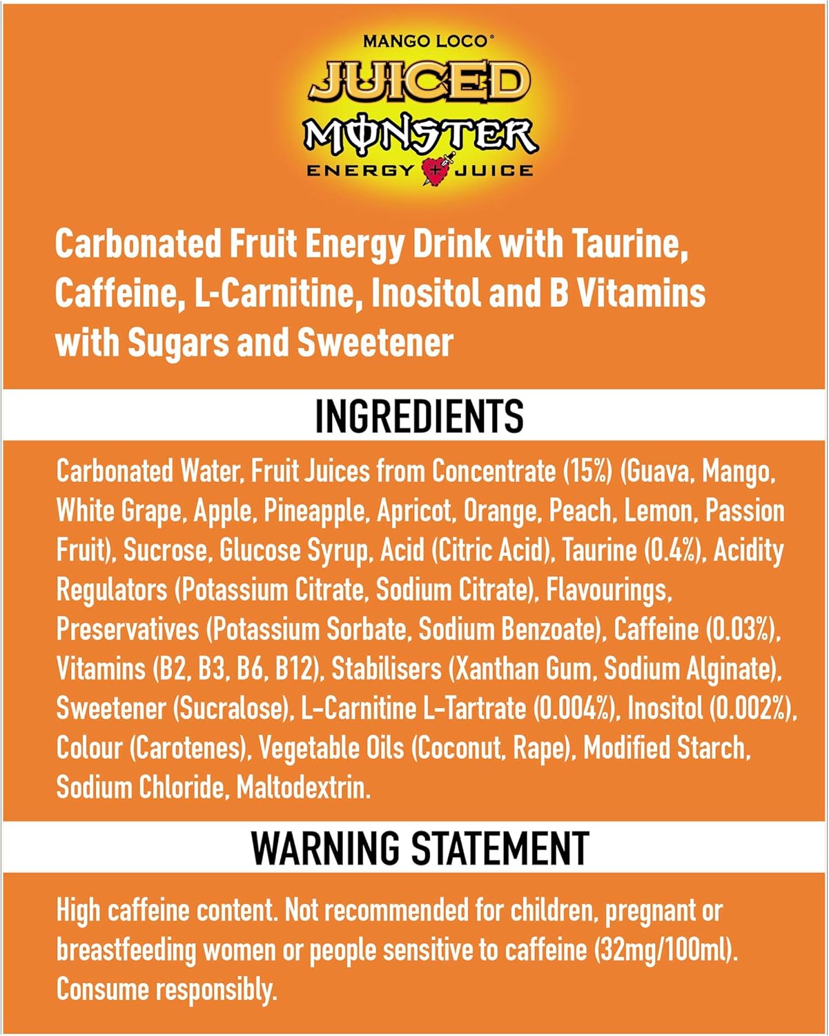 Monster Mango Loco Cans, 12 x 500 ml