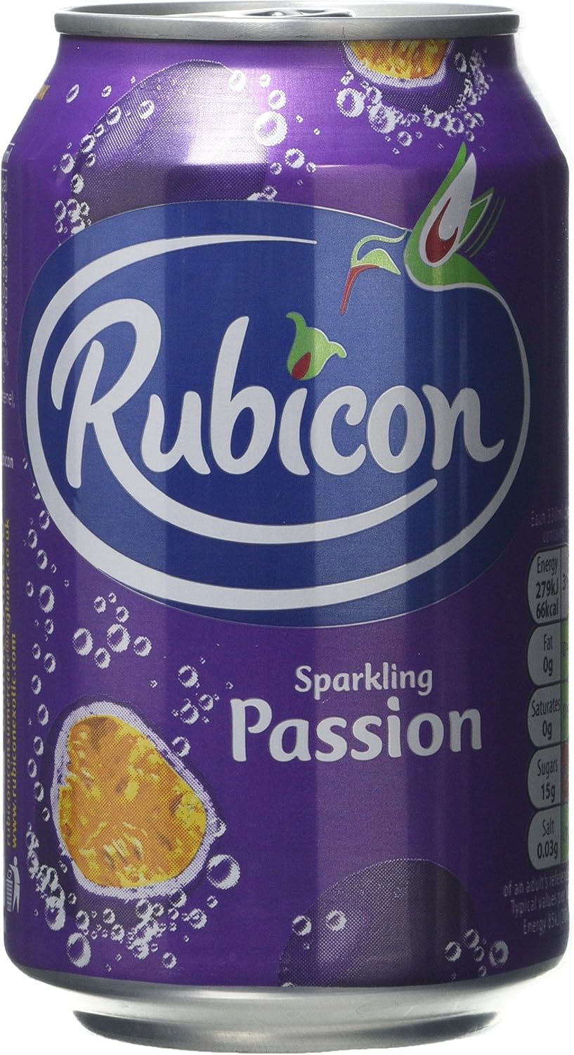 Rubicon Sparkling Passion Fruit Juice Drink 330 ml x 8 (Pack of 3, Total 24 Cans)