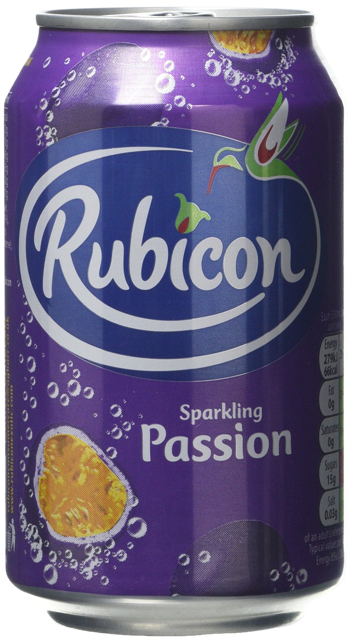 Rubicon Sparkling Passion Fruit Juice Drink 330 ml x 8 (Pack of 3, Total 24 Cans)