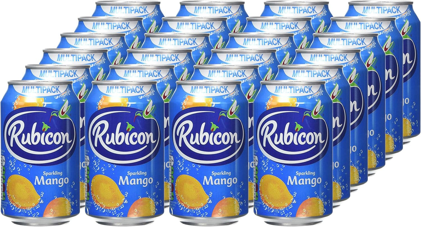 Rubicon Sparkling Mango Juice Drink 330 ml x 8 (Pack of 3, Total 24 Cans)