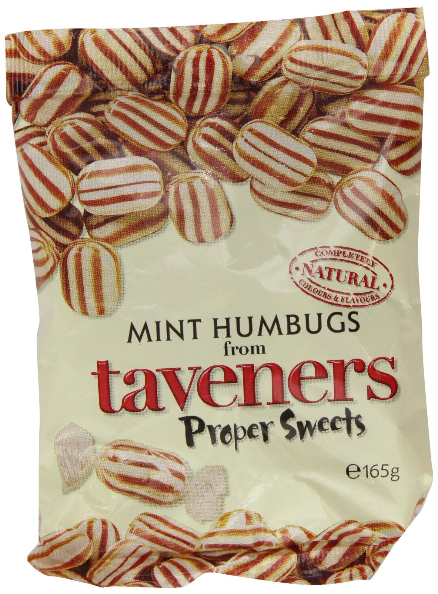 Taveners Mint Humbugs 165 g (Pack of 12)