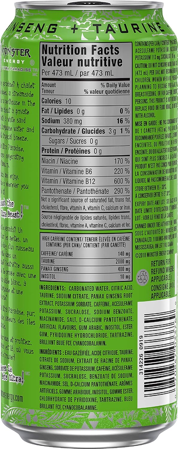 Monster Ultra Paradise Cans, 473mL, 12 Pack