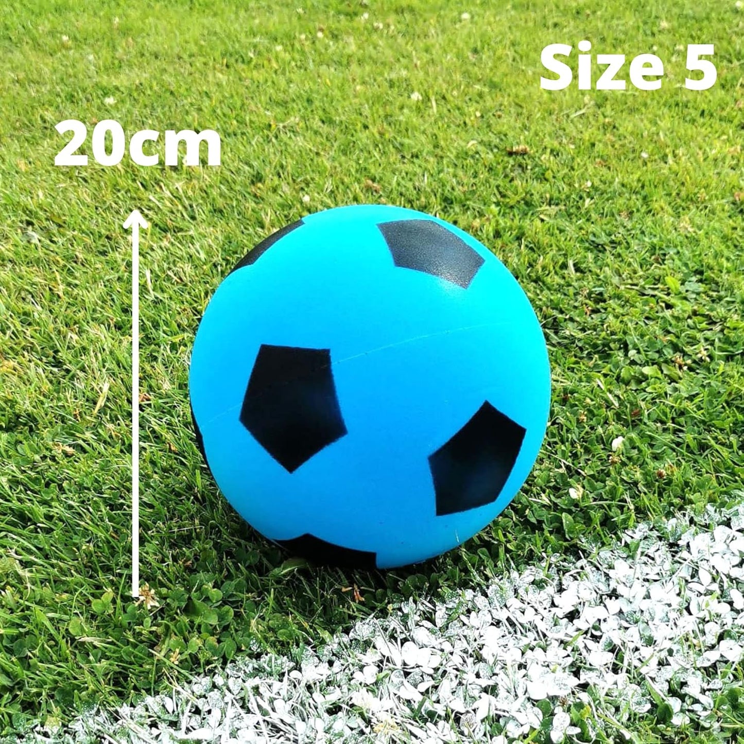HTI Toys & Games Fun Sport Size 5 Blue Football | Indoor/Outdoor Soft Sponge Foam Soccer Ball Great Fun For Adults And Kids Boys & Girls