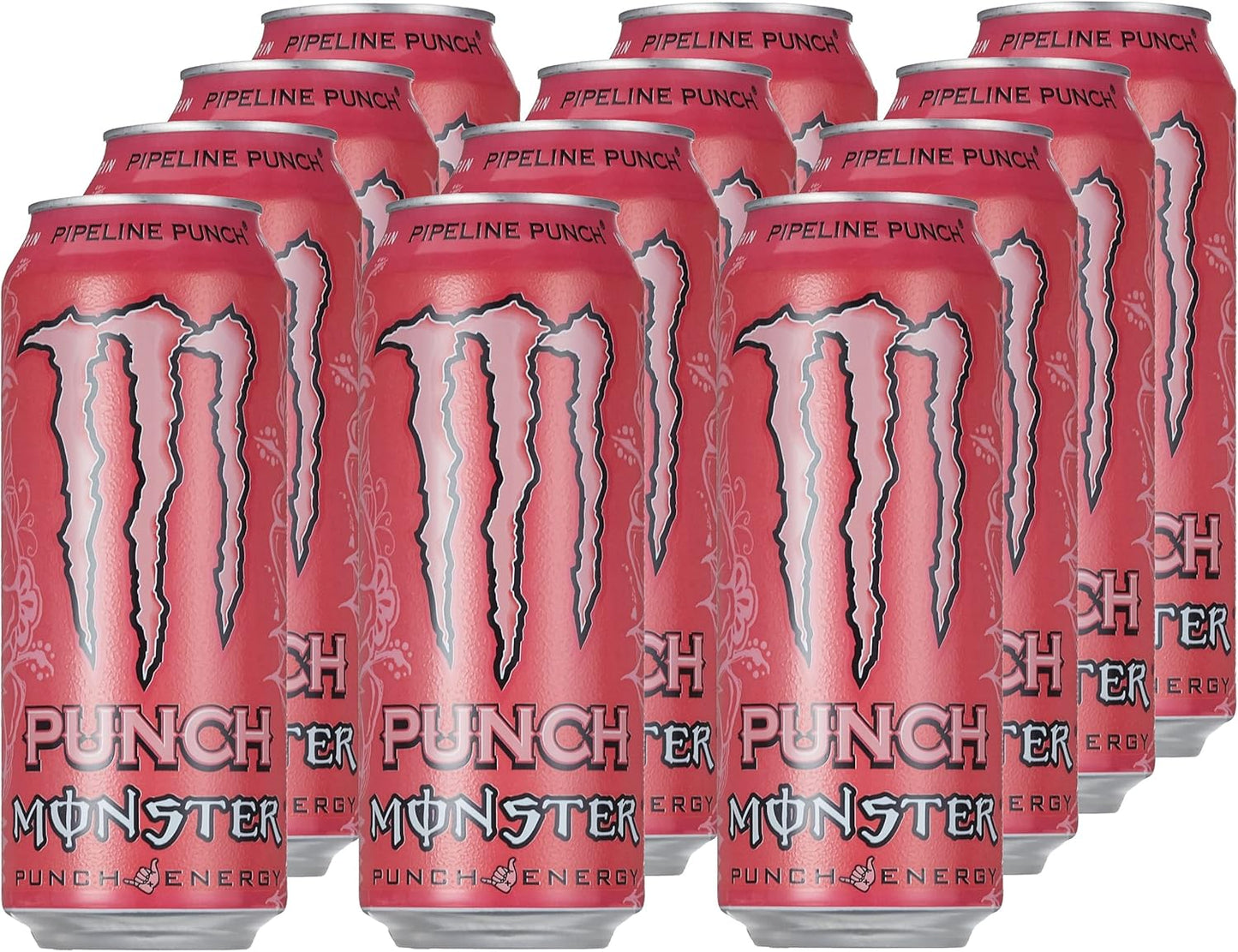 Monster Energy Pipeline Punch - Caffeinated Energy Drink with Refreshing Punch Flavour of Passion Fruit, Orange and Guava - in Practical Disposable Tins (12 x 500 ml)